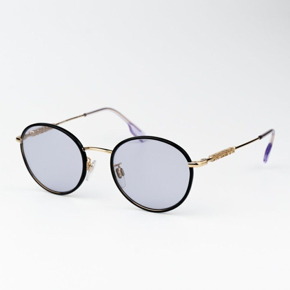 SALE! NEW Burberry BE3148D 10171A Black Lillac Oval Unisex Sunglasses BE 3148D - Picture 4 of 10